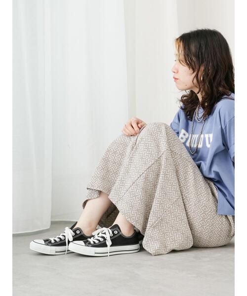 Paradise 薄紫色 幾何学模様 スカート Samansa Mos2 blue（サマンサモスモスブルー）の「幾何学柄マーメイド