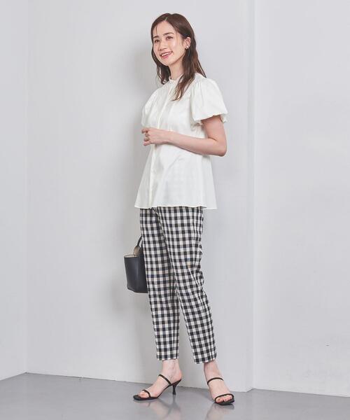 【UNITED ARROWS】 新品 サテン バブルスリーブ ブラウス ホワイト UNITED ARROWS（ユナイテッドアローズ）の「サテン バブル