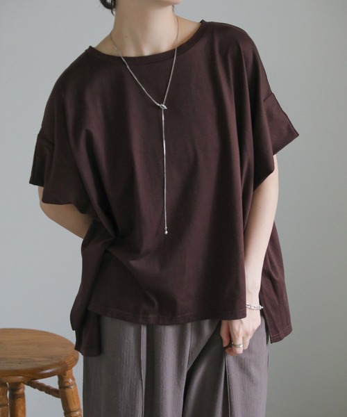select MOCA（セレクトモカ）の「フレンチタックオーバーカットソー（Tシャツ/カットソー・レディース・ブラック/ホワイト/ブラウン・FREE）」の3枚目の写真