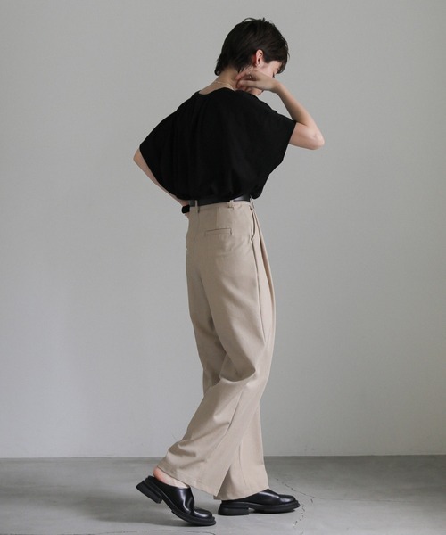 select MOCA（セレクトモカ）の「フレンチタックオーバーカットソー（Tシャツ/カットソー・レディース・ブラック/ホワイト/ブラウン・FREE）」の21枚目の写真