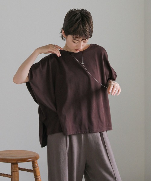 select MOCA（セレクトモカ）の「フレンチタックオーバーカットソー（Tシャツ/カットソー・レディース・ブラック/ホワイト/ブラウン・FREE）」の9枚目の写真