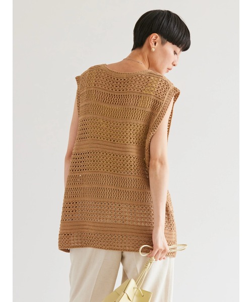 AMERICAN HOLIC（アメリカンホリック）の「テープヤーンニットベスト（ベスト・レディース・ベージュ/ネイビー・FREE）」の20枚目の写真