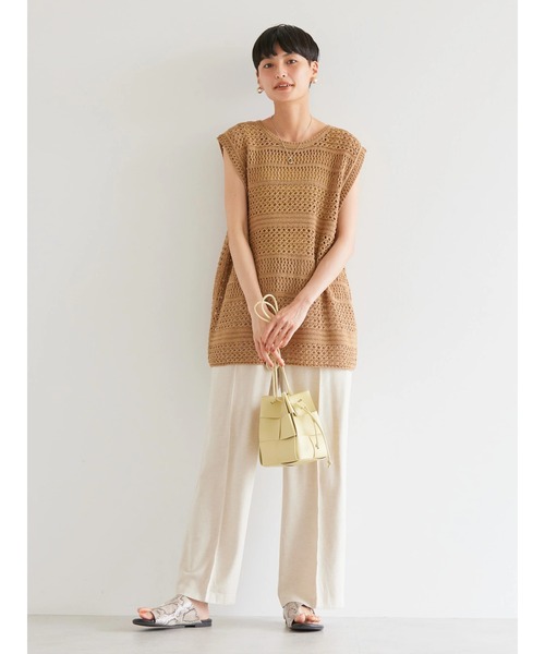 AMERICAN HOLIC（アメリカンホリック）の「テープヤーンニットベスト（ベスト・レディース・ベージュ/ネイビー・FREE）」の11枚目の写真