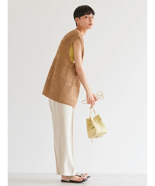 AMERICAN HOLIC（アメリカンホリック）の「テープヤーンニットベスト（ベスト・レディース・ベージュ/ネイビー・FREE）」の17枚目の写真