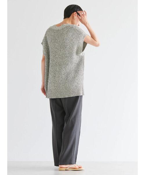 AMERICAN HOLIC（アメリカンホリック）の「リンクス柄Vネックニットベスト（ベスト・レディース・ブラック/ライトグリーン/ベージュ系その他2・M/L）」の5枚目の写真