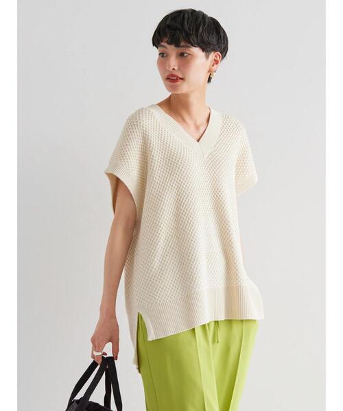 AMERICAN HOLIC（アメリカンホリック）の「リンクス柄Vネックニットベスト（ベスト・レディース・ブラック/ライトグリーン/ベージュ系その他2・M/L）」の9枚目の写真