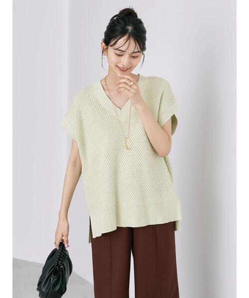 AMERICAN HOLIC（アメリカンホリック）の「リンクス柄Vネックニットベスト（ベスト・レディース・ブラック/ライトグリーン/ベージュ系その他2・M/L）」の15枚目の写真