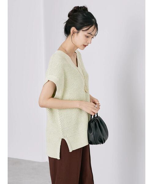 AMERICAN HOLIC（アメリカンホリック）の「リンクス柄Vネックニットベスト（ベスト・レディース・ブラック/ライトグリーン/ベージュ系その他2・M/L）」の18枚目の写真