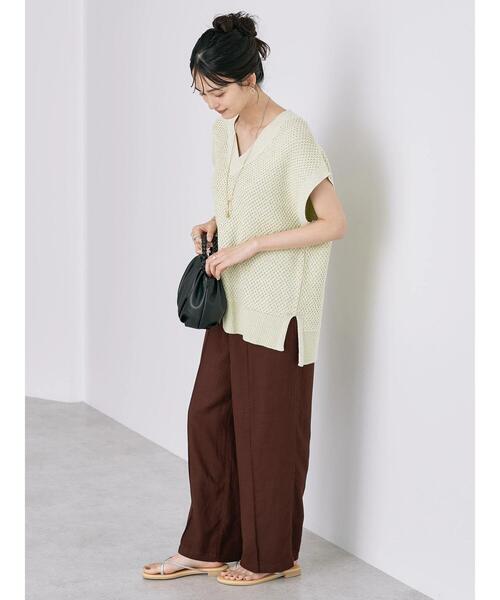 AMERICAN HOLIC（アメリカンホリック）の「リンクス柄Vネックニットベスト（ベスト・レディース・ブラック/ライトグリーン/ベージュ系その他2・M/L）」の22枚目の写真