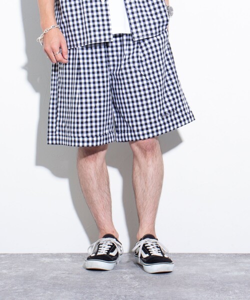 GLOSTER(グロスター)の「【GLOSTER/グロスター】POPギンガムチェックショーツ(その他パンツ・メンズ・ブラック/グリーン/ネイビー・M/L)」の2枚目の写真