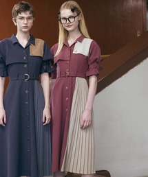 REDYAZEL | 【新色追加！】トレンチカラーブロックプリーツシャツワンピース(ワンピース)