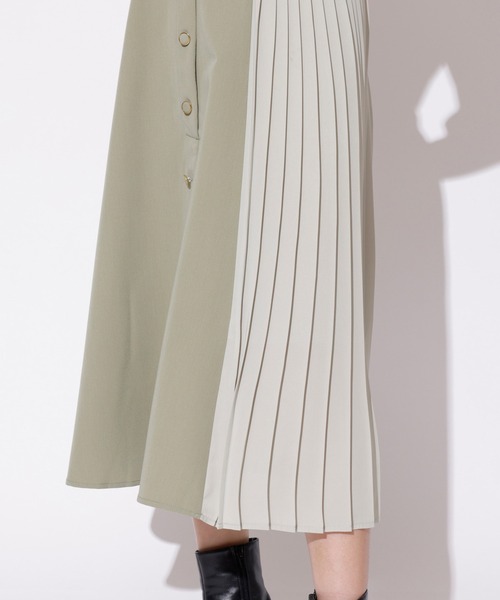 REDYAZEL（レディアゼル）の「【新色追加！】トレンチカラーブロックプリーツシャツワンピース（ワンピース・レディース・カーキ/パープル/ネイビー/ボルドー/ミント/ダークブルー・SMALL/MEDIUM）」の12枚目の写真