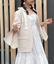 mysty woman | 【スタッフインフルエンサープロデュース】2wayスリーブノーカラージャケット 975654【toychonプロデュース】(ノーカラージャケット)