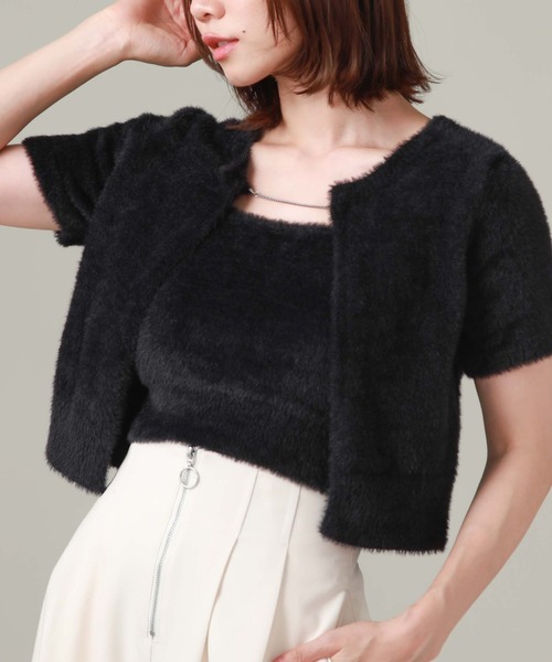 archives(アルシーヴ)の「チェーンミニフェザーニットアンサンブル(ニット/セーター・レディース・アイボリー/ブラック/モカ・MEDIUM)」の3枚目の写真