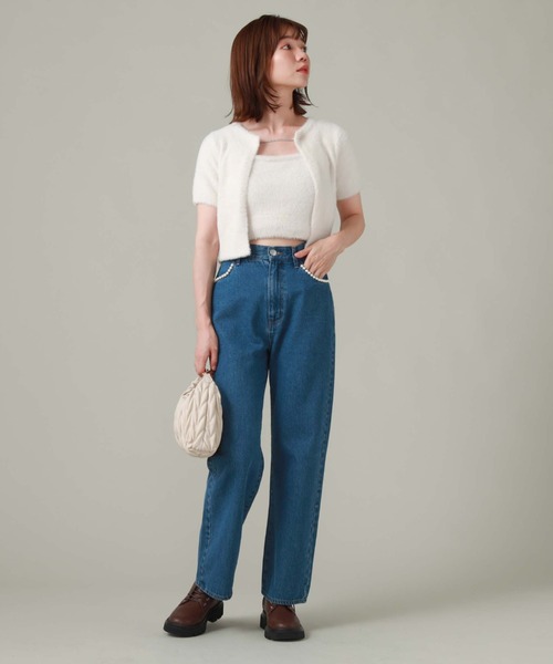 archives(アルシーヴ)の「チェーンミニフェザーニットアンサンブル(ニット/セーター・レディース・アイボリー/ブラック/モカ・MEDIUM)」の8枚目の写真