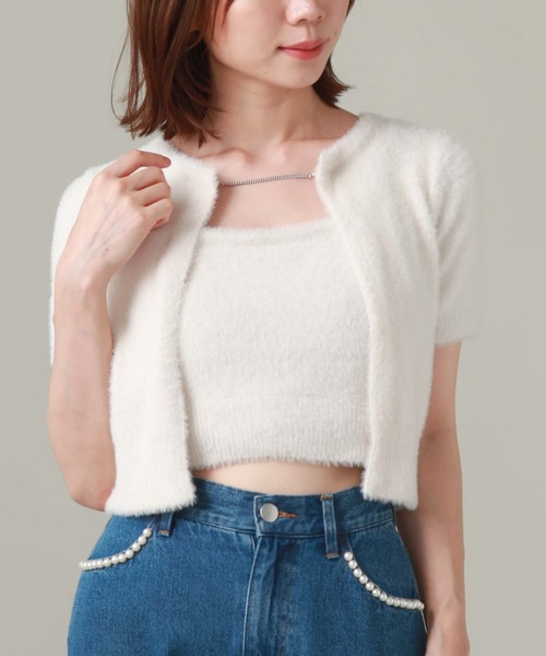 archives(アルシーヴ)の「チェーンミニフェザーニットアンサンブル(ニット/セーター・レディース・アイボリー/ブラック/モカ・MEDIUM)」の5枚目の写真