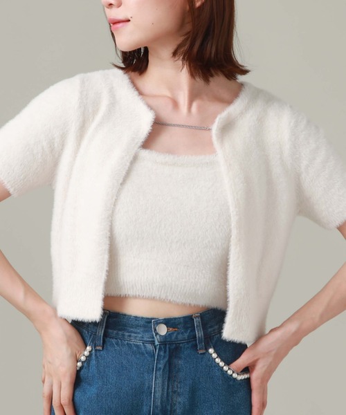 archives(アルシーヴ)の「チェーンミニフェザーニットアンサンブル(ニット/セーター・レディース・アイボリー/ブラック/モカ・MEDIUM)」の4枚目の写真