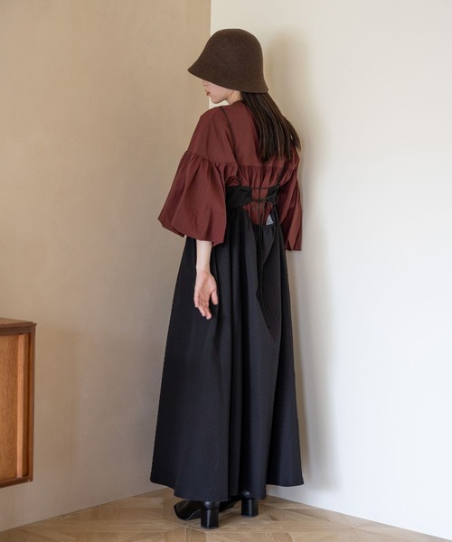 LOWRYS FARM（ローリーズファーム）の「スクエアボリュームキャミワンピース　968690（ワンピース・レディース・チャコールグレー/ブラック/グリーン/アイボリー/その他・FREE）」の18枚目の写真