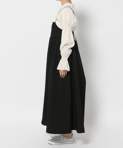 LOWRYS FARM（ローリーズファーム）の「スクエアボリュームキャミワンピース　968690（ワンピース・レディース・チャコールグレー/ブラック/グリーン/アイボリー/その他・FREE）」の20枚目の写真