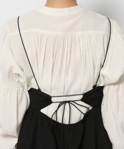 LOWRYS FARM（ローリーズファーム）の「スクエアボリュームキャミワンピース　968690（ワンピース・レディース・チャコールグレー/ブラック/グリーン/アイボリー/その他・FREE）」の13枚目の写真