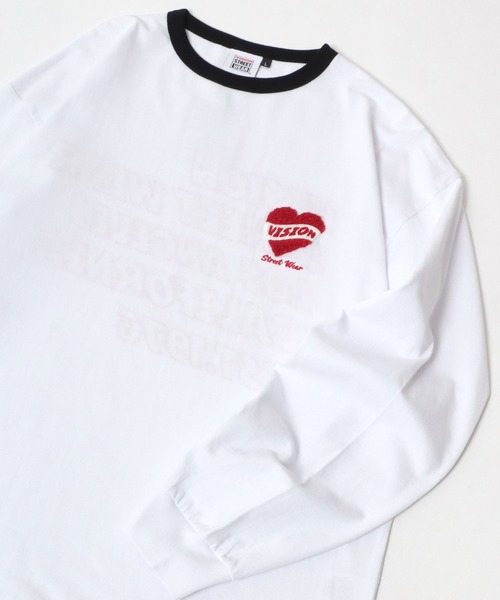 VISION STREET WEAR(ヴィジョンストリートウェア)の「VISION STREET WEAR/ヴィジョンストリートウエア オーバーサイズ リンガー 袖 バックプリント ワンポイント ロンT 長袖Tシャツ レディース メンズ(Tシャツ/カットソー・レディース・ホワイト系その他/ブラック系その他/ホワイト系その他3/ブラック系その他2/ブラック/ホワイト/ホワイト系その他2・M/LL/L)」の3枚目の写真