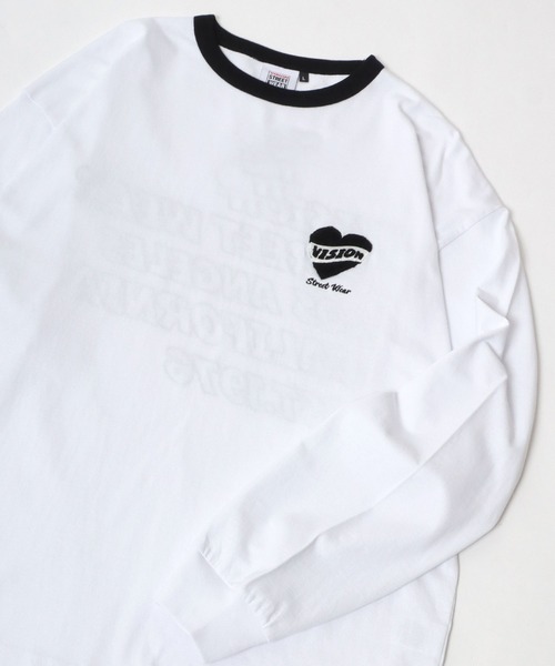 VISION STREET WEAR(ヴィジョンストリートウェア)の「VISION STREET WEAR/ヴィジョンストリートウエア オーバーサイズ リンガー 袖 バックプリント ワンポイント ロンT 長袖Tシャツ レディース メンズ(Tシャツ/カットソー・レディース・ホワイト系その他/ブラック系その他/ホワイト系その他3/ブラック系その他2/ブラック/ホワイト/ホワイト系その他2・M/LL/L)」の4枚目の写真
