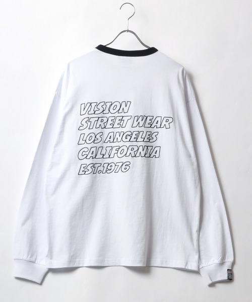 VISION STREET WEAR(ヴィジョンストリートウェア)の「VISION STREET WEAR/ヴィジョンストリートウエア オーバーサイズ リンガー 袖 バックプリント ワンポイント ロンT 長袖Tシャツ レディース メンズ(Tシャツ/カットソー・レディース・ホワイト系その他/ブラック系その他/ホワイト系その他3/ブラック系その他2/ブラック/ホワイト/ホワイト系その他2・M/LL/L)」の13枚目の写真