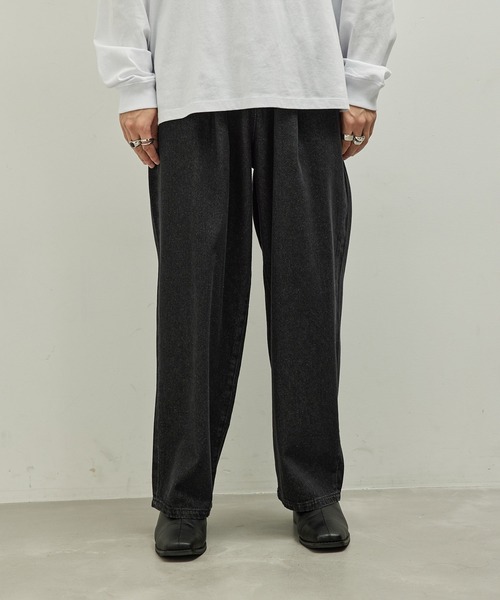 JUNRED(ジュンレッド)の「デニムワイドパンツ(デニムパンツ・メンズ・ネイビー/ブラック/グレー・M/L/LL)」の5枚目の写真