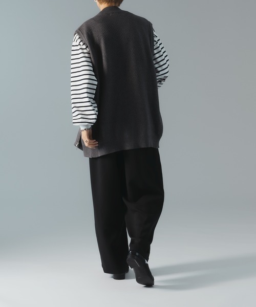 epnok（エプノック）の「ダブルジップ鹿の子ニットベスト（ベスト・メンズ・レッド/チャコールグレー・SMALL/MEDIUM/LARGE）」の20枚目の写真