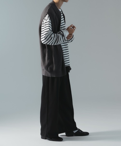 epnok（エプノック）の「ダブルジップ鹿の子ニットベスト（ベスト・メンズ・レッド/チャコールグレー・SMALL/MEDIUM/LARGE）」の21枚目の写真