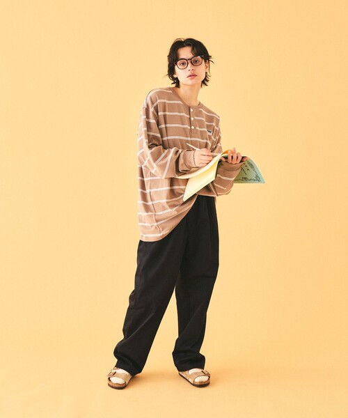 TOWNCRAFT（タウンクラフト）の「TOWN CRAFT/タウンクラフト 別注 スリーラインボーダーロングスリーブ ヘンリーネックTシャツ（Tシャツ/カットソー・メンズ・ホワイト×ブラック/ブラック×ホワイト/ベージュ系その他/ネイビー×ホワイト・LARGE/MEDIUM）」の20枚目の写真