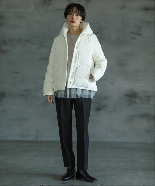 OPAQUE.CLIP（オペークドットクリップ）の「◆≪エマール検証済≫イージーテーパードパンツ/ネオサーモ【洗濯機洗い可/蓄熱素材/ストレッチ/イージーケア】（その他パンツ・レディース・ボルドー/ブラウン系その他/オフホワイト/ブラック・38/36/40/34/42）」の14枚目の写真