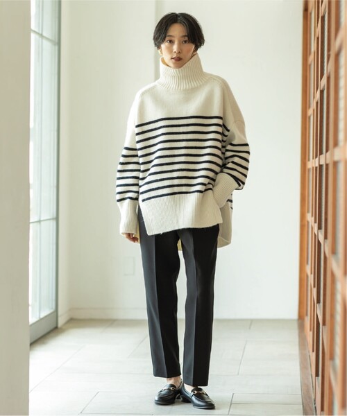 OPAQUE.CLIP（オペークドットクリップ）の「◆≪エマール検証済≫イージーテーパードパンツ/ネオサーモ【洗濯機洗い可/蓄熱素材/ストレッチ/イージーケア】（その他パンツ・レディース・ボルドー/ブラウン系その他/オフホワイト/ブラック・38/36/40/34/42）」の17枚目の写真