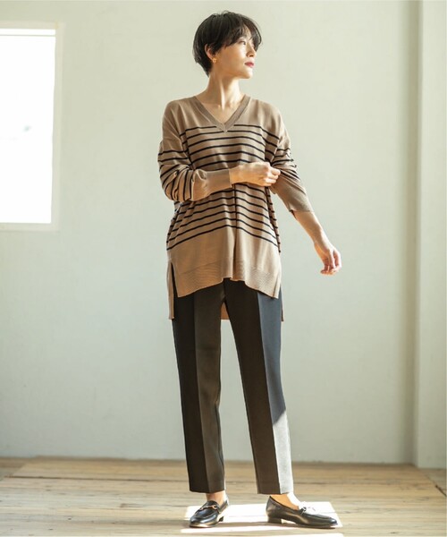 OPAQUE.CLIP（オペークドットクリップ）の「◆≪エマール検証済≫イージーテーパードパンツ/ネオサーモ【洗濯機洗い可/蓄熱素材/ストレッチ/イージーケア】（その他パンツ・レディース・ボルドー/ブラウン系その他/オフホワイト/ブラック・38/36/40/34/42）」の21枚目の写真