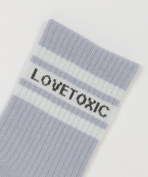 LOVETOXIC（ラブトキシック）の「ラインロゴクルーソックス（ソックス/靴下・キッズ・サックスブルー/ラベンダー/オフホワイト/ベージュ/ブラック/モスグリーン・FREE）」の9枚目の写真