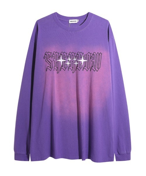 Ressaca(レサーカ)の「オーバーサイズ ユーズド加工 ロゴプリント刺繍 長袖Tシャツ(Tシャツ/カットソー・メンズ・レッド/パープル系/パープル/ブラック系/ブラック/レッド系・M/L/XL)」の5枚目の写真