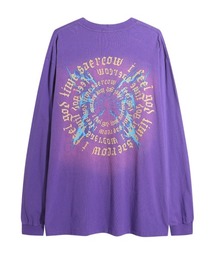 オーバーサイズ ユーズド加工 ロゴプリント刺繍 長袖Tシャツ