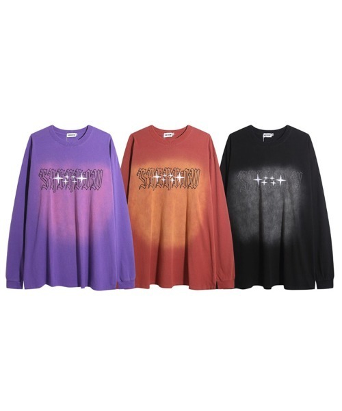 Ressaca(レサーカ)の「オーバーサイズ ユーズド加工 ロゴプリント刺繍 長袖Tシャツ(Tシャツ/カットソー・メンズ・レッド/パープル系/パープル/ブラック系/ブラック/レッド系・M/L/XL)」の11枚目の写真
