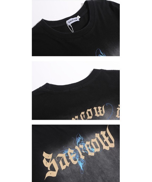 Ressaca(レサーカ)の「オーバーサイズ ユーズド加工 ロゴプリント刺繍 長袖Tシャツ(Tシャツ/カットソー・メンズ・レッド/パープル系/パープル/ブラック系/ブラック/レッド系・M/L/XL)」の9枚目の写真