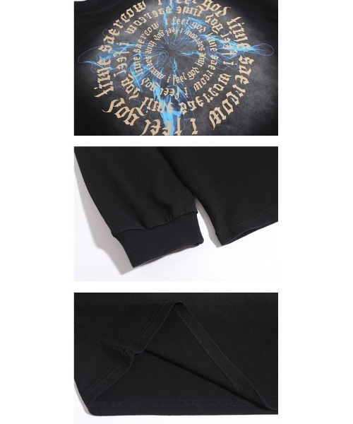 Ressaca(レサーカ)の「オーバーサイズ ユーズド加工 ロゴプリント刺繍 長袖Tシャツ(Tシャツ/カットソー・メンズ・レッド/パープル系/パープル/ブラック系/ブラック/レッド系・M/L/XL)」の10枚目の写真