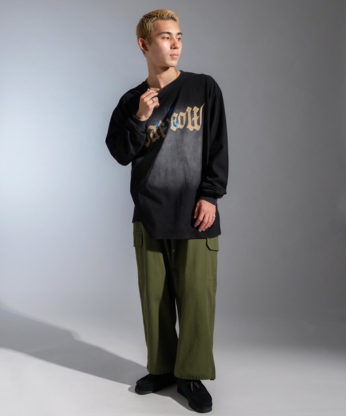 Ressaca(レサーカ)の「オーバーサイズ ユーズド加工 ロゴプリント刺繍 長袖Tシャツ(Tシャツ/カットソー・メンズ・レッド/パープル系/パープル/ブラック系/ブラック/レッド系・M/L/XL)」の15枚目の写真