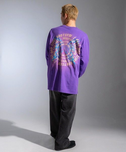 Ressaca(レサーカ)の「オーバーサイズ ユーズド加工 ロゴプリント刺繍 長袖Tシャツ(Tシャツ/カットソー・メンズ・レッド/パープル系/パープル/ブラック系/ブラック/レッド系・M/L/XL)」の18枚目の写真
