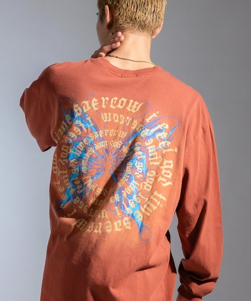Ressaca(レサーカ)の「オーバーサイズ ユーズド加工 ロゴプリント刺繍 長袖Tシャツ(Tシャツ/カットソー・メンズ・レッド/パープル系/パープル/ブラック系/ブラック/レッド系・M/L/XL)」の19枚目の写真