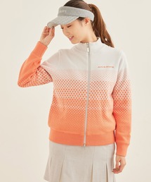 【保温】ドットグラディエント柄ZIP保温ブルゾン