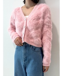 ビジュー釦付きカーディガン