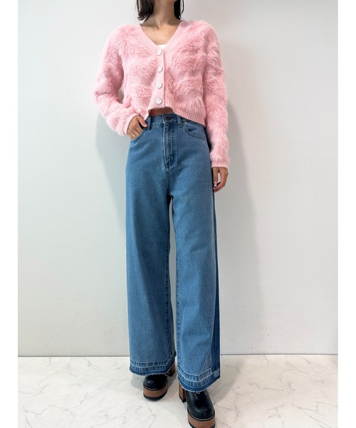 CECIL McBEE（セシルマクビー）の「ビジュー釦付きカーディガン（ニット/セーター・レディース・ピンク/ブラック/アイボリー・MEDIUM）」の10枚目の写真