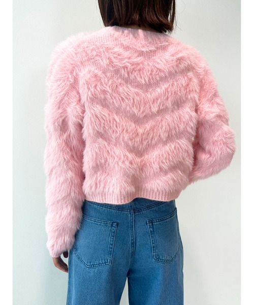 CECIL McBEE（セシルマクビー）の「ビジュー釦付きカーディガン（ニット/セーター・レディース・ピンク/ブラック/アイボリー・MEDIUM）」の13枚目の写真