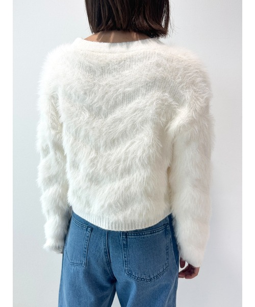 CECIL McBEE（セシルマクビー）の「ビジュー釦付きカーディガン（ニット/セーター・レディース・ピンク/ブラック/アイボリー・MEDIUM）」の19枚目の写真