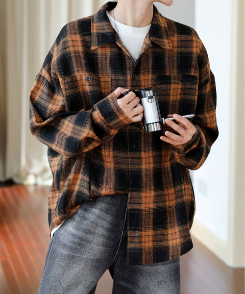 セール】□25AW新色追加【neos】ビッグシルエット オンブレー チェック