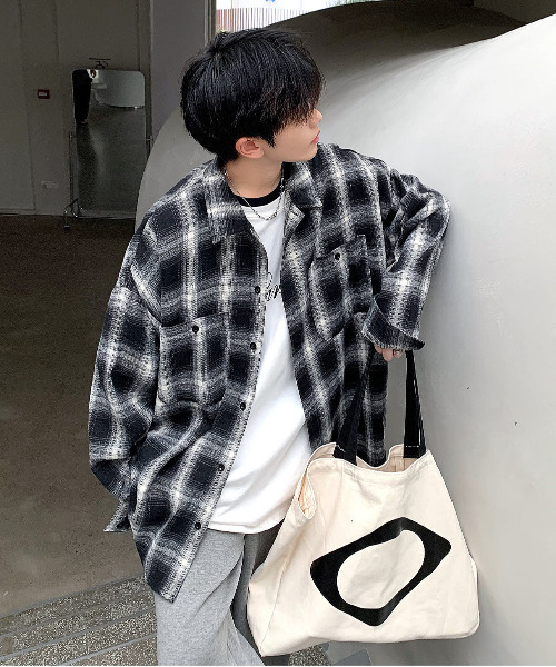 neos(ネオス)の「■25AW新色追加【neos】ビッグシルエット オンブレー チェック ロングスリーブ ネルシャツ(シャツ/ブラウス・メンズ・レッド/ブラック/ブラウン・LARGE/MEDIUM/X-LARGE)」の14枚目の写真